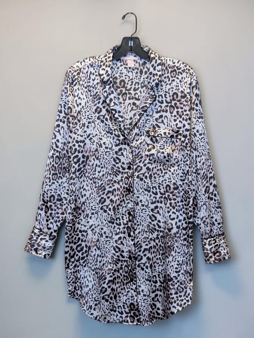 Victoria’s Secret Leopard Satin Sleepshirt Nightgown S